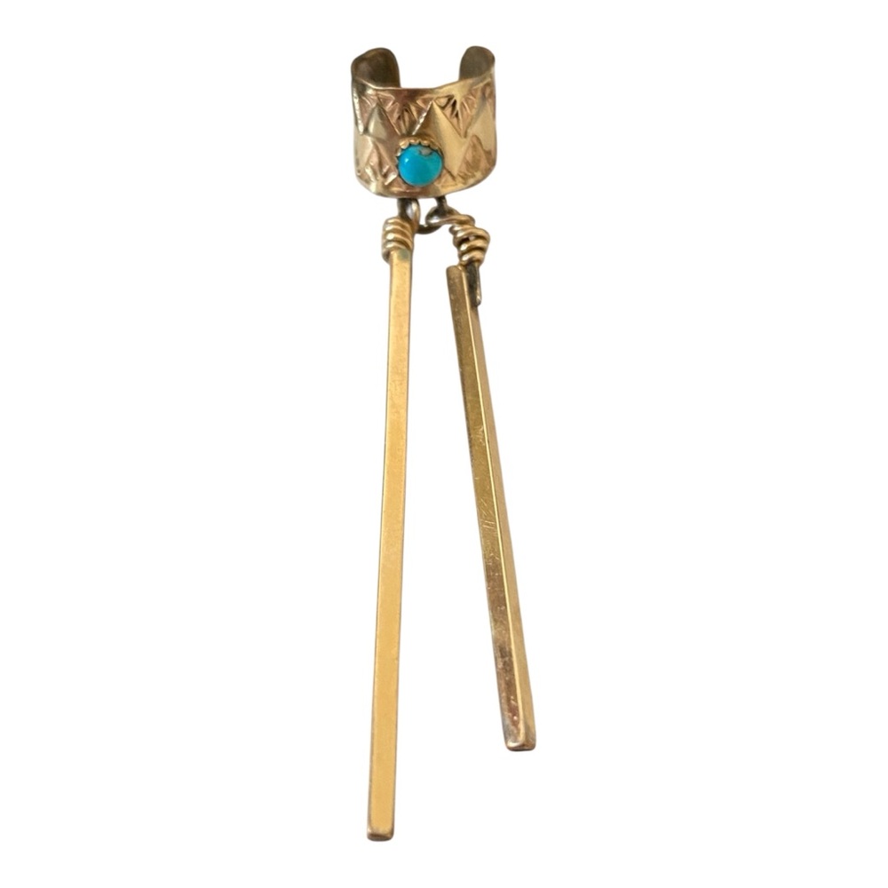 Ear Cuff 12 K Gold Plated with Turquoise Stone Jewelry